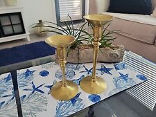 2 PC MATCHING SET OF GATCO VINTAGE SOLID BRASS CANDLE HOLDERS 9