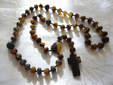 NATURAL RAW BALTIC AMBER Christianity  ROSARY / NECKLACE picture
