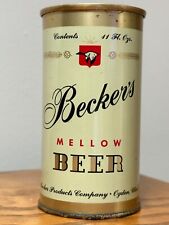 VERY NICE, Becker's Mellow Beer Flat Top Beer Can, 11OZ, Ogden Utah picture
