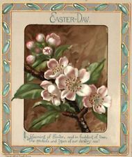 1880s-90s Blooming Flowers Budding Tree Easter Day Trade Card picture
