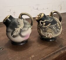 Japanese Moriage Handpainted Dragonware Salt And Pepper Shakers Vintage  picture