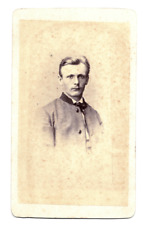 1880s/90s Mustache Man In Suit CDV Schutz & Lachenmayer Print Error Cabinet Card picture