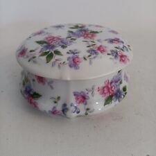Vintage LEC Limoges Porcelain France Trinket Box Powder Box Floral  picture