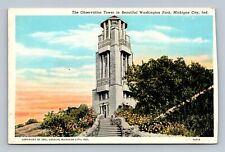 Postcard The Observation Tower in Beautiful Washington Park Michigan City Ind picture
