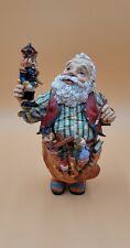 Handcrafted Resin Santa In Slippers Figurines Finishing Touches On Toys picture