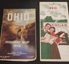 Vtg 1942 Ohio Official Road Map State Highway Dept, SINCLAIR OIL 1950 Ohio Map picture