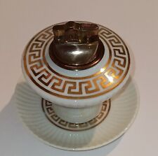 Rare Greek Key J Summers Porcelain Table Lighter and Saucer Nice Collectors Item picture