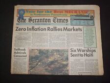 1993 OCT 16 THE SCRANTON TIMES NEWSPAPER-ZERO INFLATION RALLIES MARKETS- NP 8338 picture
