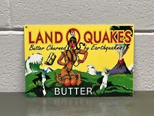 Land O Quakes Metal Sign Butter Milk Meals Salted Cream Pocahontas Gas Oil picture