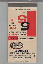Matchbook Cover Budget Rent A Car Of Cleveland, OH picture
