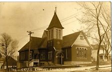 Grace Baptist Church, Monroe City, Mo. Missouri AZO Real Photo Postcard #726 picture