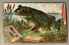 Victorian Advertising Trade Card Lithographed c1881 J&P Coats Thread With Frog picture