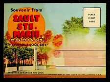 Sault Ste. Marie Michigan Vintage Souvenir Postcard Folder Folding Views  picture