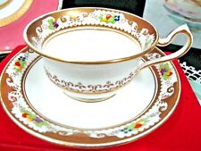 Radfords tea cup and saucer gold gilt painted orchard fruits teacup England 1930 picture