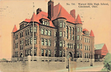 RPPC Colorized Postcard OH Cincinnati Ohio-Walnut Hill High School-Antique (D9) picture