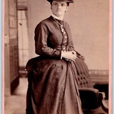 c1880s Boston, MA Ugly Older Woman Weird Face Cabinet Card Photo Cook B19 picture