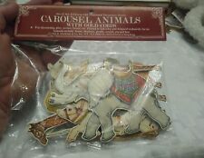 Merrimack Publ. VTG 1983 Die Cut Cardboard Carousel Animals w Gold Cords New picture