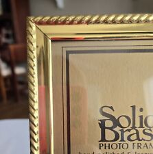 Solid Brass Hand Polished Lacquer Coated Vintage 5x7 Photo Picture Frame Braided picture