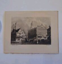 Gold Edged Linen Christmas Card  Engraved  Picture Of Faneuil Hall Boston 1900s picture