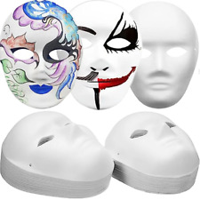 DIY White Mask Full Face Opera Masquerade Mask Party Cosplay Hand Paint 6 PCS picture