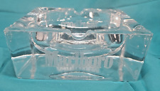 Vintage J.G Durand Marlboro HEAVY Lead Crystal 6x6 Ashtray Small Chips See Pics picture