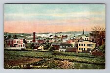 Laconia NH-New Hampshire, Aerial Of Town Area, Antique Souvenir Vintage Postcard picture
