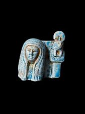 Egyptian King and Goddess Sekhmet Statue from Stone , Handmade Rare Statuette picture