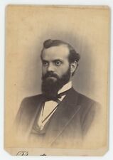 Antique Circa 1880s Cabinet Card Very Handsome Man With Full Beard York, PA picture
