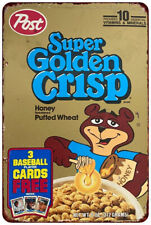 1990s Super Golden Crisp cereal box Vintage Look Reproduction metal sign picture
