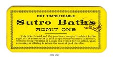 c.1900 SAN FRANCISCO SUTRO BATHS BATHHOUSE~ANTIQUE 120-YEAR-OLD ADMISSION TICKET picture