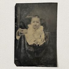 Antique Tintype Photograph Scared Worried Baby Spooky Hidden Mother’s Hand picture
