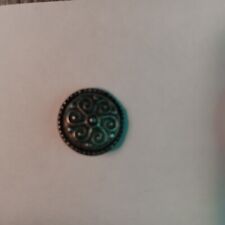 6679-AZ-  Beautiful small Norway Pewter Button, imprint on back with “T-P,  picture