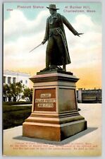 Prescott Statue Bunker Hill Charlestown Massachusetts Historic Vintage Postcard picture