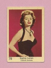 1957-58 Dutch Gum Card (1-145) #78 Sophia Loren picture
