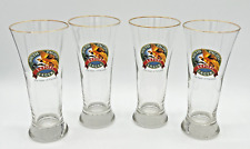 South Pacific Export Lager Beer Glass Gold Rim Papua, New Guinea Set of 4 Nice picture