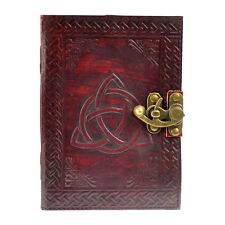 Triquetra Celtic Knots 5x7 Leather Notebook Journal Diary Linen Parchment Paper picture