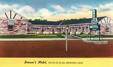 Aberdeen OH-Ohio, Brown's Motel Restaurant Hotel Rooms Dining Vintage Postcard picture