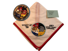 1976 West Point Spirit Of '76, Camporee BSA Embroidered Neckerchief + Patch, B63 picture