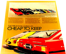 1981 Toyota Corolla Vintage Print Ad Car Automobile Various Colors Cheap To Keep picture