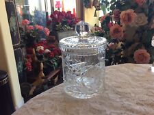 Vintage Heavy Cut Leaded Crystal Cookie, Biscuit, Candy Jar With Lid 8” High picture