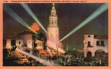 Postcard CA Beverly Hills Premiere Night Carthay Circle Theater Vintage PC J6115 picture