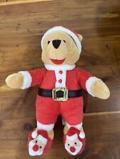 Disney Store Pooh Sleeper Santa Claus Holiday Winnie the Bear Plush Slippers picture