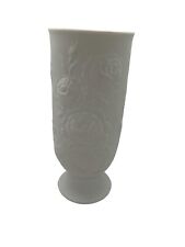 Kaiser West Germany Biscuit Porcelain Vase White #496 Floral Pattern 7.25” picture