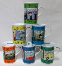 Danbury Mint Peanuts Birthday Months Porcelain Mug Cup Set 6 July August Nov NEW picture