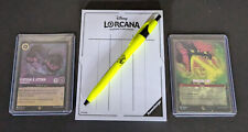 Disney Lorcana Challenge Promo Lot Dragon Fire/Flotsam & Jetsam/Scorepad/PPG Pen picture