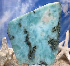 600cts Top Quality Natural Large Rough Larimar Slab Beautiful Colour A Grade🌊🐬 picture