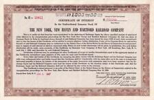 1947 New York, New Haven & Hartford Railroad common stock interest certificate picture