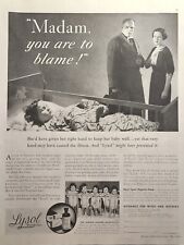 Lysol Disinfectant Doctor Mother Sick Baby Dionne Quints Vintage Print Ad 1936 picture