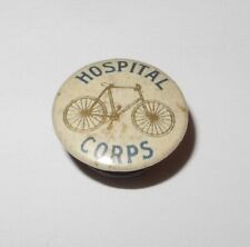 Vintage 1890's Hospital Corps Bicycle Cycle Advertising Lapel Stud Token Pin picture