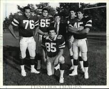 1982 Press Photo Wagner College Football Players Pose with Their Coach picture